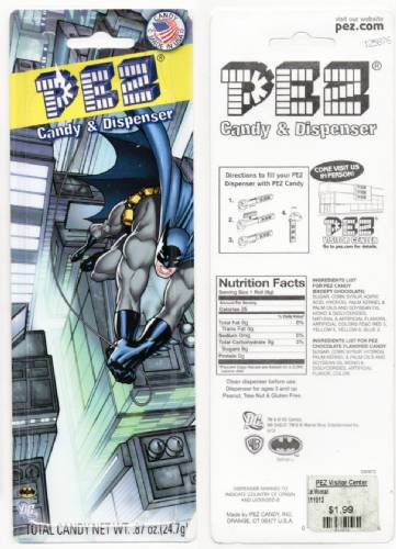 PEZ - Card MOC -Super Heroes - Justice League - DC - Batman - blue hood - D