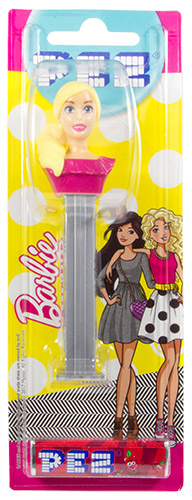 PEZ - Card MOC -Barbie - Serie 2 - Barbie with braid - dark pink dress - B
