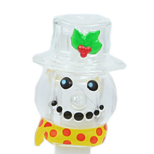 PEZ - Crystal Collection - Snowman - Clear Crystal Head and Clear Crystal Hat - D