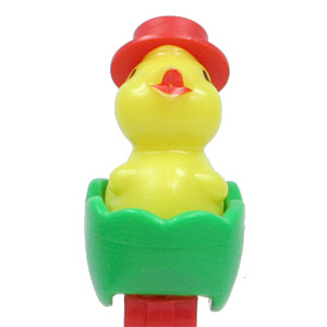 PEZ - Easter - Chick with Hat - Green Eggshell - E