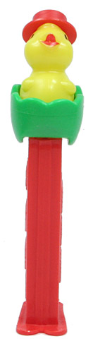 PEZ - Easter - Chick with Hat - Green Eggshell - E