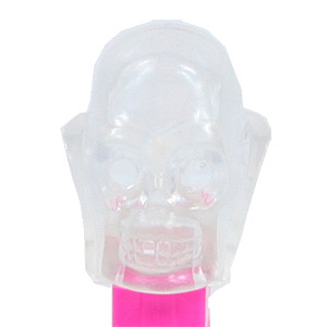 PEZ - Crystal Collection - Skull - Clear Crystal Head, Clear Collar - B