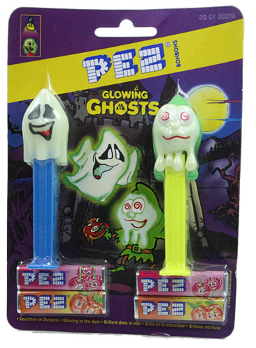 PEZ - Glow-in-the-Dark - Glowing Ghosts - Slimy Sid - Glowing
