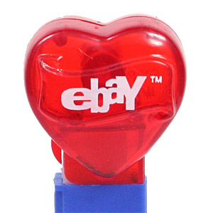 PEZ - Hearts - Ebay - ebay Heart - Red Crystal Heart