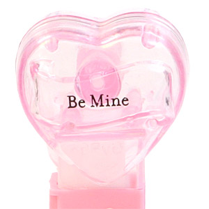PEZ - Valentine - Be Mine - Nonitalic Black on Crystal Pink