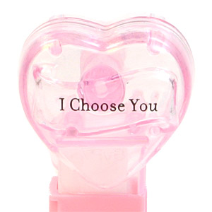 PEZ - Valentine - I Choose You - Nonitalic Black on Crystal Pink