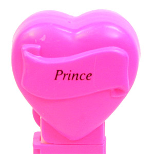 PEZ - Hearts - Valentine - Prince - Italic Black on Hot Pink