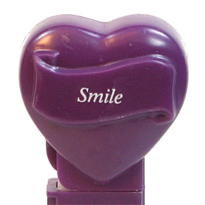 PEZ - Hearts - Valentine - Smile - Italic White on Dark Purple