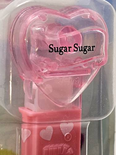 PEZ - Valentine - Sugar Sugar - Nonitalic Black on Crystal Pink