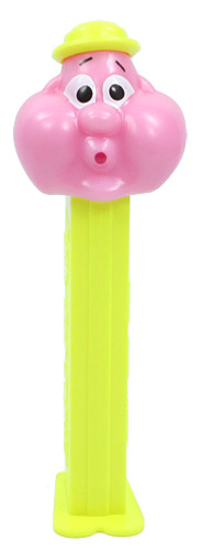 PEZ - PEZ Miscellaneous - Bubbleman - Pink Face, Neon Yellow Hat