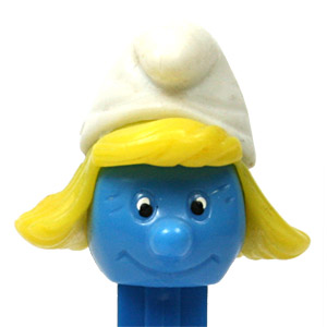 PEZ - Series A - Smurfette - Etched Tongue, Eyes and Lashes - A