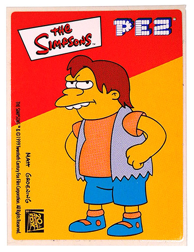 PEZ - Stickers - The Simpsons - 1999 - Nelson