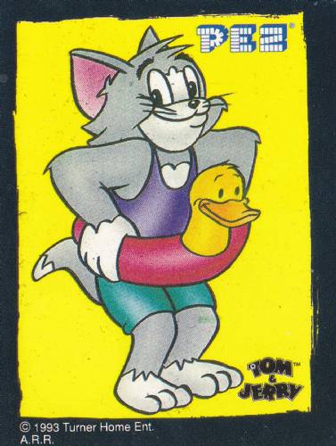 PEZ - Stickers - Tom & Jerry - Black Border - Tom going Swimming