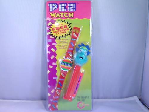 PEZ - Watches and Clocks - Wrist band watch with dispenser - White/Red with He-Saur