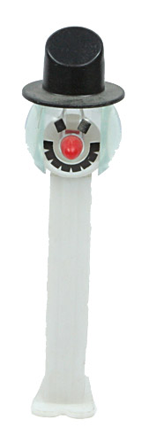 PEZ - Crystal Collection - Snowman - Clear Crystal Head, Black Hat - C