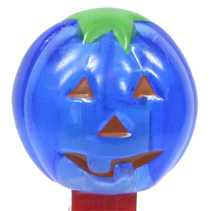 PEZ - Crystal Collection - Pumpkin - Crystal Blue, red face - C