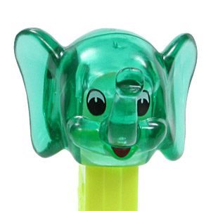 PEZ - Crystal Collection - Elephant - Green Crystal Head