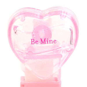 PEZ - Valentine - Be Mine - Nonitalic Pink on Crystal Pink