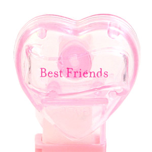 PEZ - Valentine - Best Friends - Nonitalic Pink on Crystal Pink
