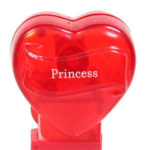 PEZ - Valentine - Princess - Nonitalic White on Crystal Red