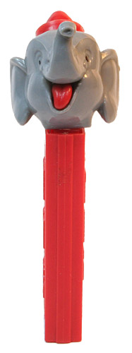 PEZ - Circus - Big Top Elephant (Pointed Hat) - Gray/Red/Red