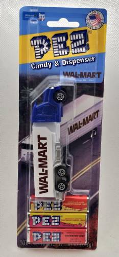 PEZ - Advertising Walmart 1981 - Truck with V-Grill - Blue cab, white trailer