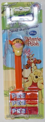 PEZ - Winnie the Pooh - Tigger - Orange Neck, pink nose - A