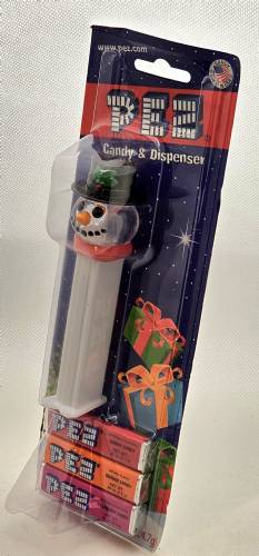 PEZ - Crystal Collection - Snowman - Clear Crystal Head and Black Hat - D