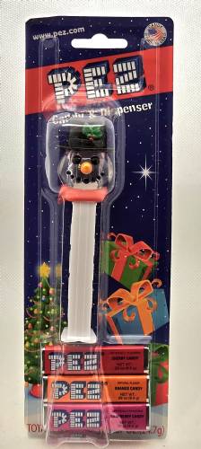 PEZ - Crystal Collection - Snowman - Clear Crystal Head and Black Hat - D