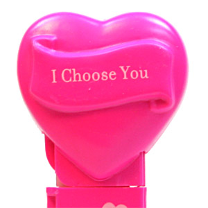 PEZ - Valentine - I Choose You - Nonitalic White on Hot Pink