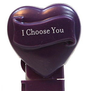 PEZ - Valentine - I Choose You - Nonitalic White on Dark Purple