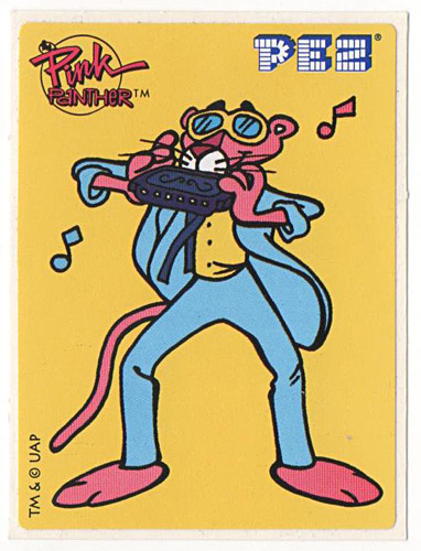 PEZ - Stickers - Pink Panther - Panther with harmonica