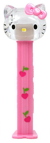PEZ - Crystal Collection - Clear Crystal Head Pink Bow