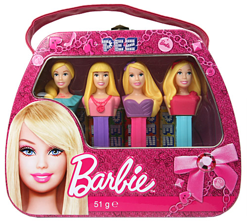 PEZ - Barbie - Barbie Tin Box - strap handle - B