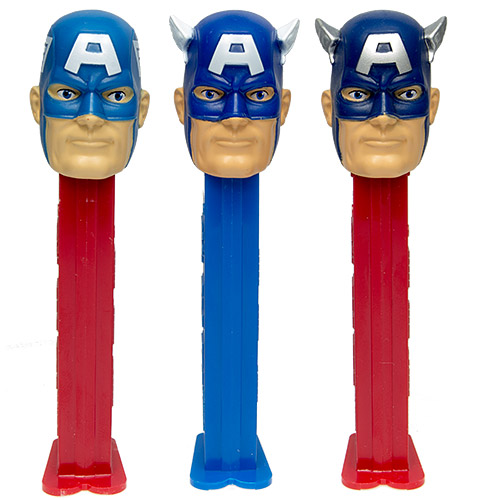 PEZ - Super Heroes - Marvel - Captain America - Dark Blue Hood - B