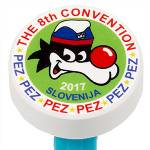 PEZ - Puck White Red / Blue font