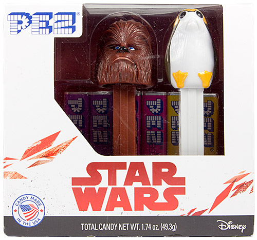 PEZ - Limited Edition - Star Wars Twin Pack Chewbacca B & Porg