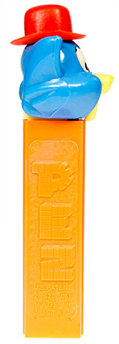 PEZ - Kooky Zoo - Cat with Derby (Puzzy) - Blue/Red/Yellow
