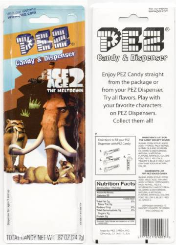 PEZ - Card MOC -Ice Age - Sid - no eyelids closed mouth - A