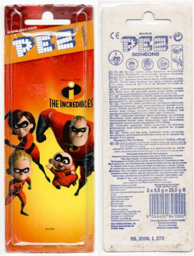 PEZ - Card MOC -Incredibles, The - Incredibles 1 - Jack-Jack - Masked, Tan Head - A