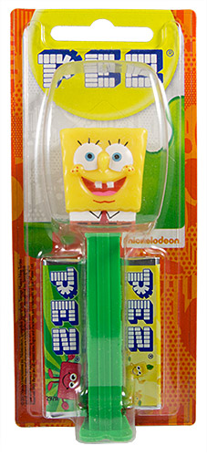 PEZ - Card MOC -SpongeBob SquarePants - SpongeBob in Shirt - yellow head, front shirt, no cheesy spots - A