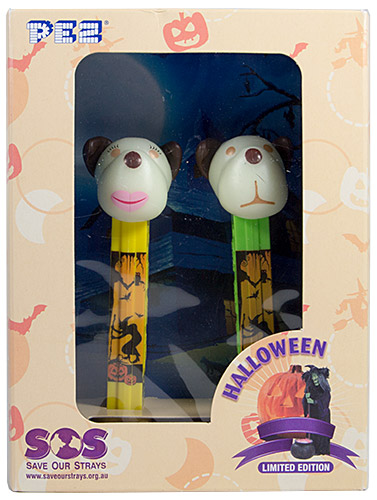© MoMo PEZ - Card MOC -AWL / SOS - Halloween 2017 - Barky Brown - White GITD Head