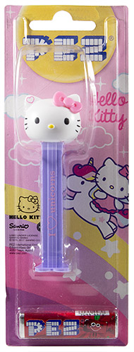 PEZ - Card MOC -Unicorn - pink bow, heart on ears