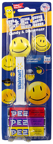 PEZ - Card MOC -Funky Faces - Walmart Smileys - Walmart Museum Smiley