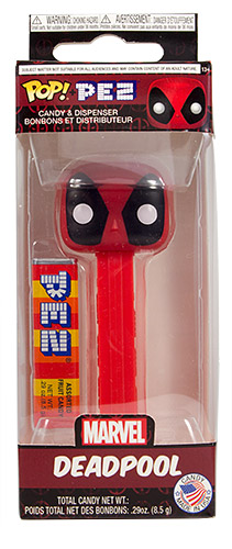 PEZ - Card MOC -Marvel - Deadpool - Deadpool - Red Head, Black Eyes