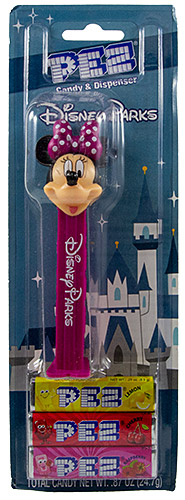 PEZ - Card MOC -Disney Parks - Minnie Mouse - dark pink, white dots - D