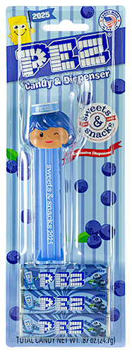 PEZ - Card MOC -Sweets & Snacks Expo - Presenter Girl - Blue Cap, Blue Hair, Year 2025