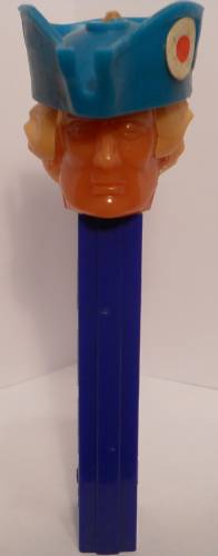 PEZ - Bi-Centennial - Captain (Paul Revere) - Dark Tan Face, Yellow Hair