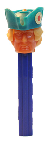 PEZ - Bi-Centennial - Captain (Paul Revere) - Dark Tan Face, Yellow Hair