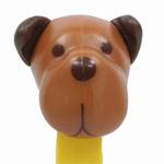 PEZ - Barky Brown  Brown head on Yellow